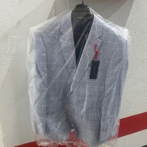 42R sport coat by Tommy Hilfiger sold at Macys. Blue w/ a little red in stripes